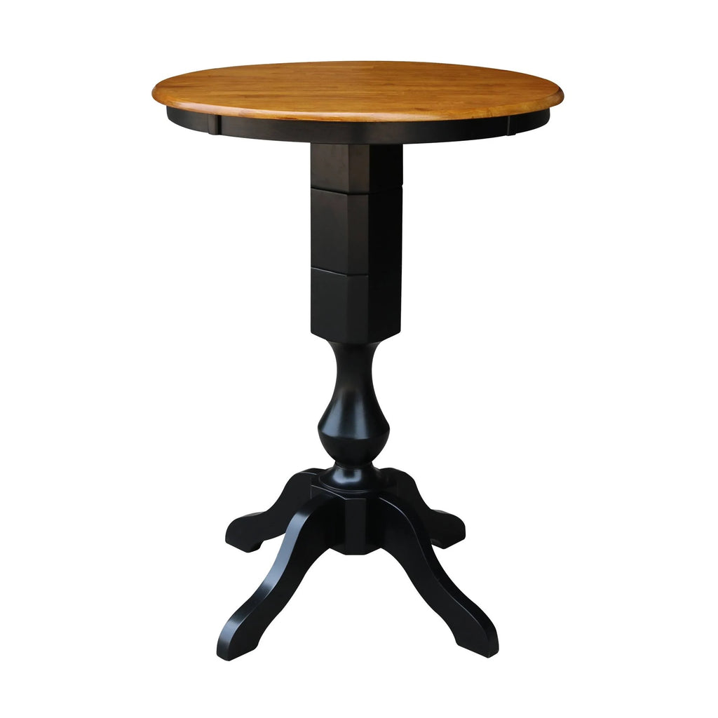 Black/Cherry Round Top Pedestal Table L535