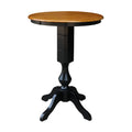 Black/Cherry Round Top Pedestal Table L535