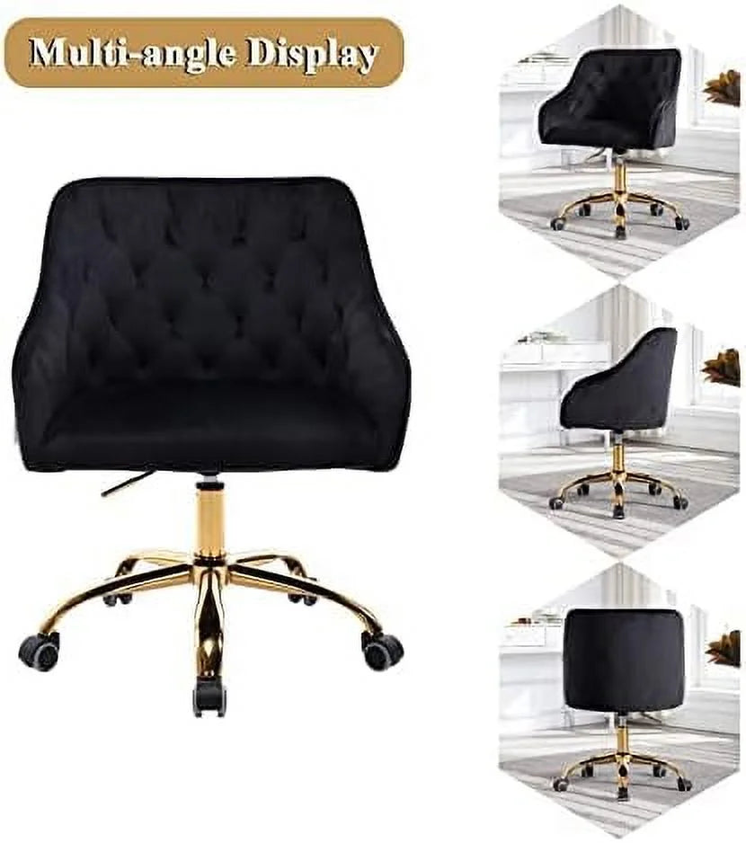 Velvet Swivel Task Chair with Adjustable Height H6166