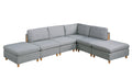 6 Pcs Modular Sofa Set Light Gray X887
