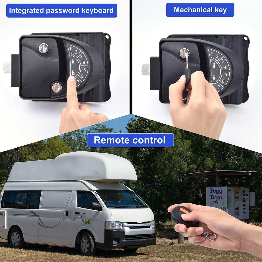 RV Keyless Entry Door Lock with Backlit Keypad and 2 Key Fobs O9325