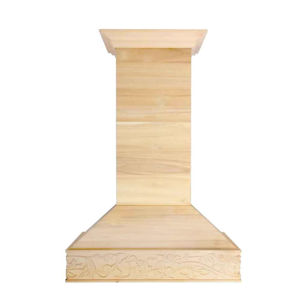 36 in. Unfinished Wooden Island Mount Range Hood V3439