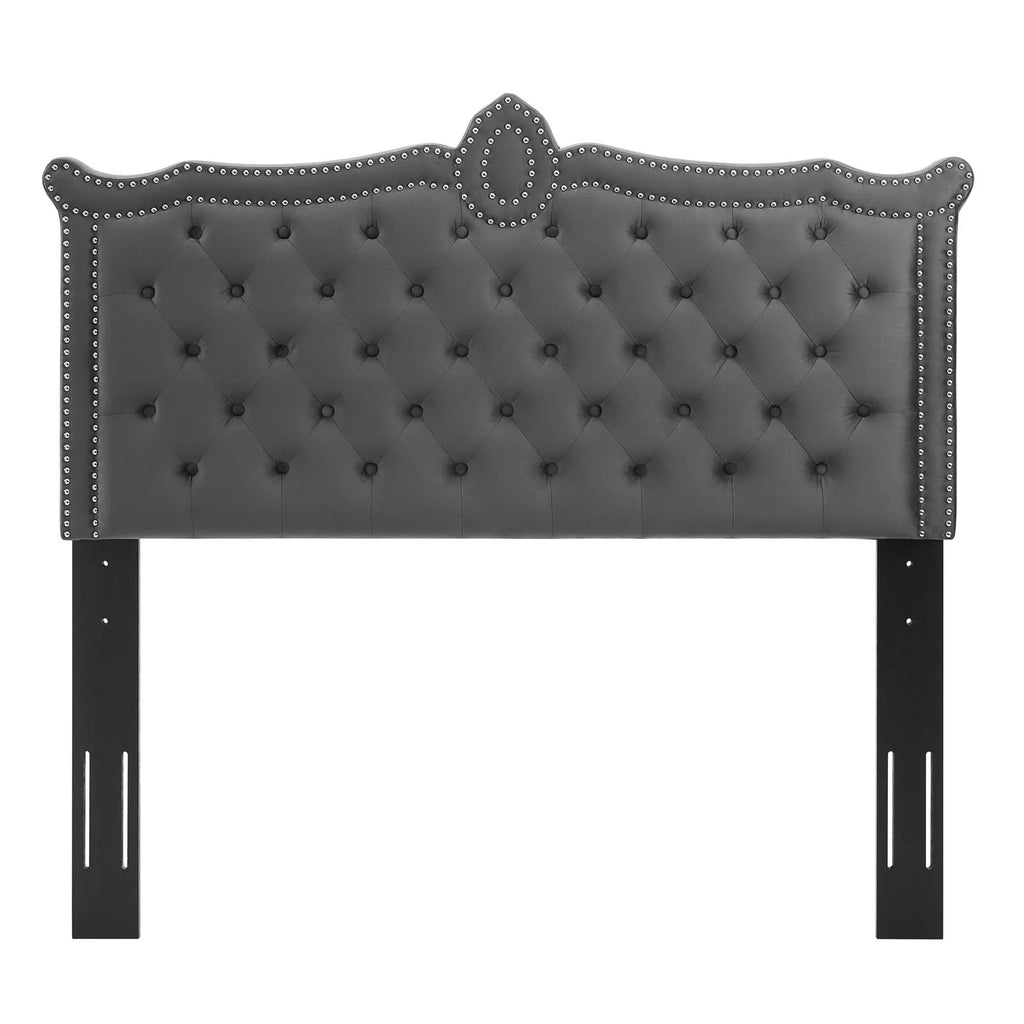 Tufted Velvet King/California King Headboard in Charcoal M824350