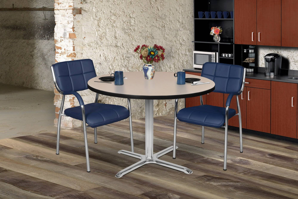 48x22 Round X-Base Table Mocha Walnut Chrome I324