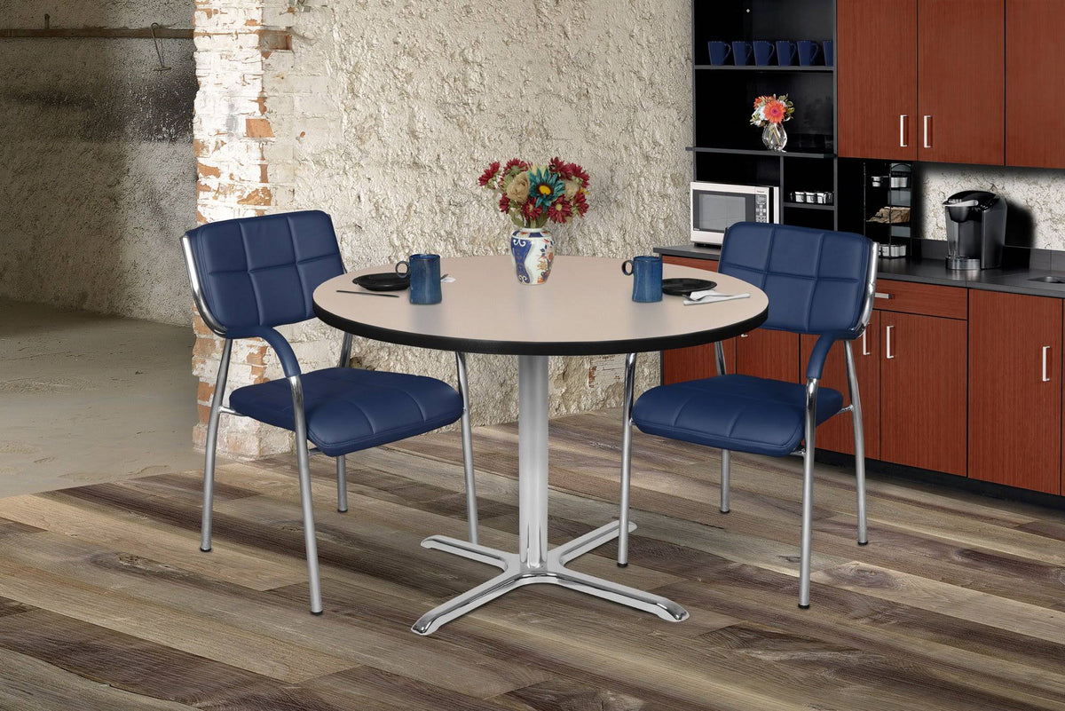 48x22 Round X-Base Table Mocha Walnut Chrome I324