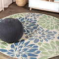 Navy Green 6' Round Indoor/Outdoor Area Rug M13252