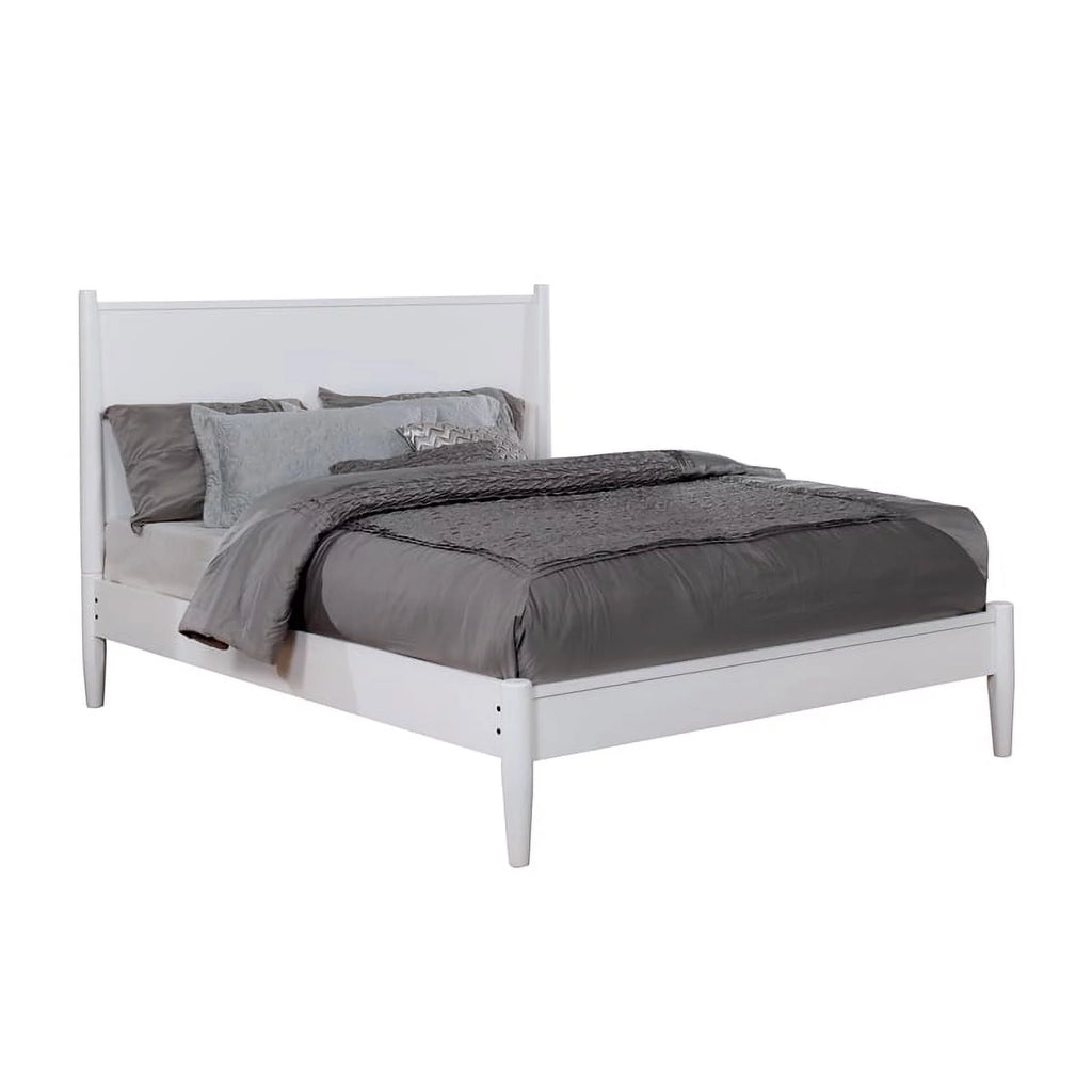 4pc Wood Bedroom Set King Nightstand Dresser Mirror White N326438