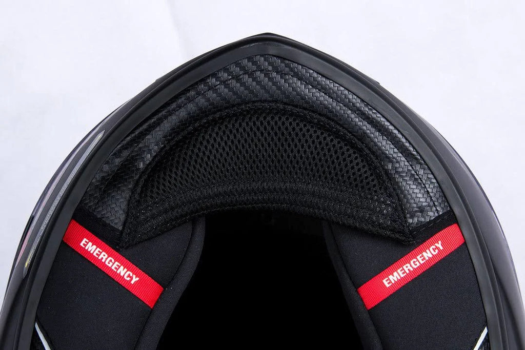 Red Carbon Motorcycle Helmet Z17389