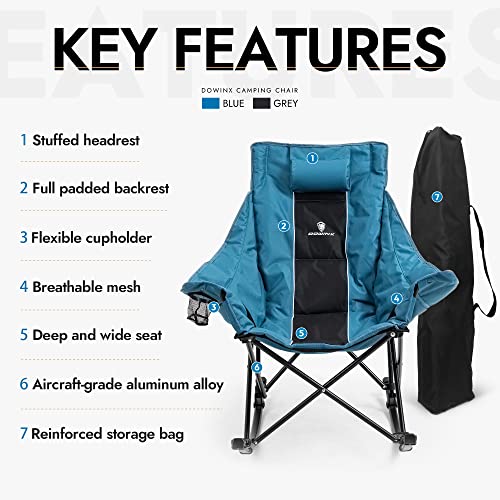 Oversized Padded Rocking Camping Chair with Carry Bag W20385