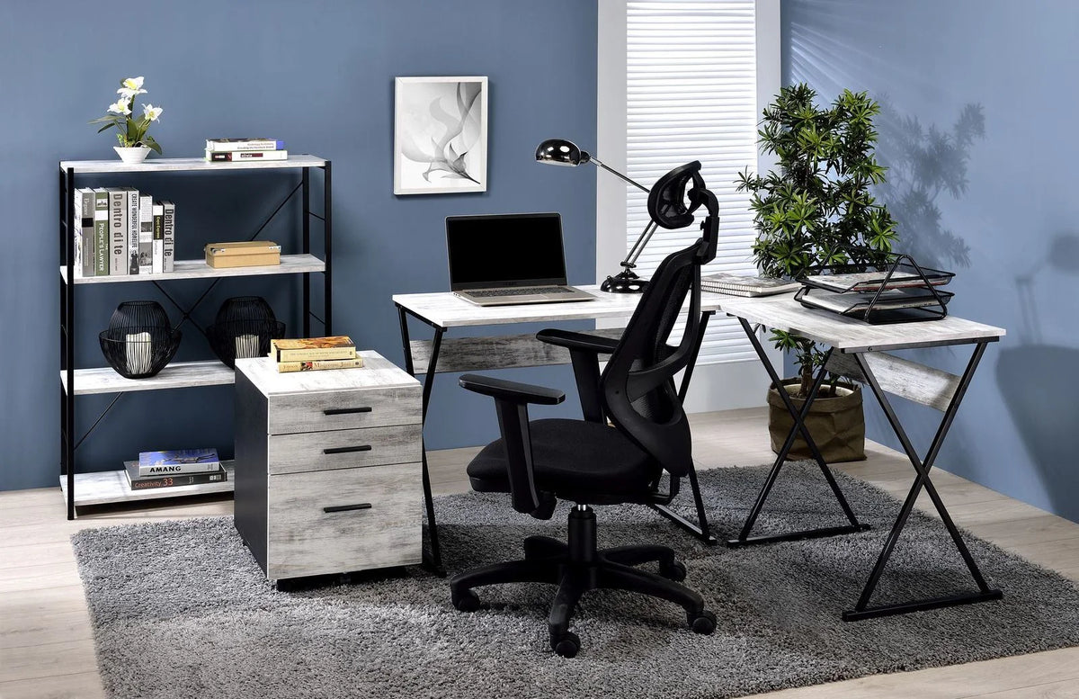 Antique White Black Writing Desk R6583