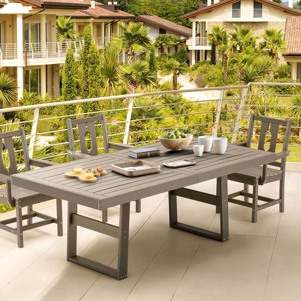 5 Piece Patio Dining Set with 4 Armchairs Gray G694778