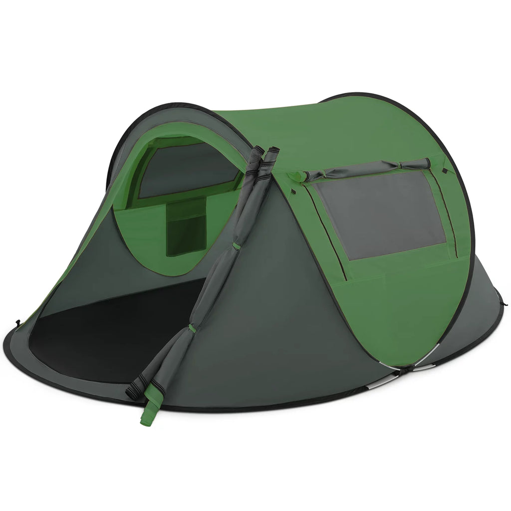 Yellow 3 Person Pop Up Tent with Carry Bag D234