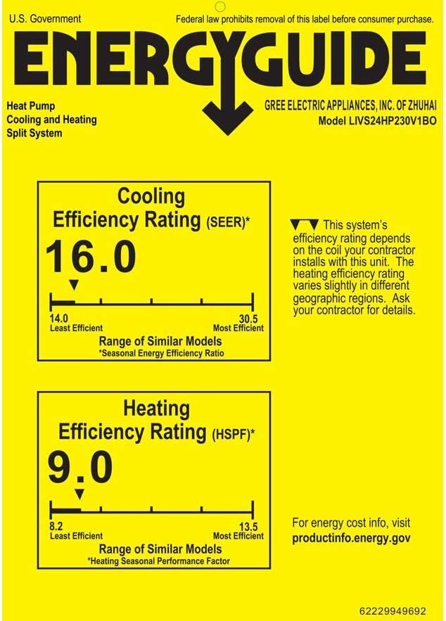 24,000 BTU 16 SEER Wall Mount Ductless Mini Split Air Conditioner Heat Pump H7599