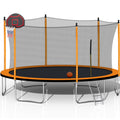 Orange 15FT Trampoline with Basketball Hoop and Ladder P287