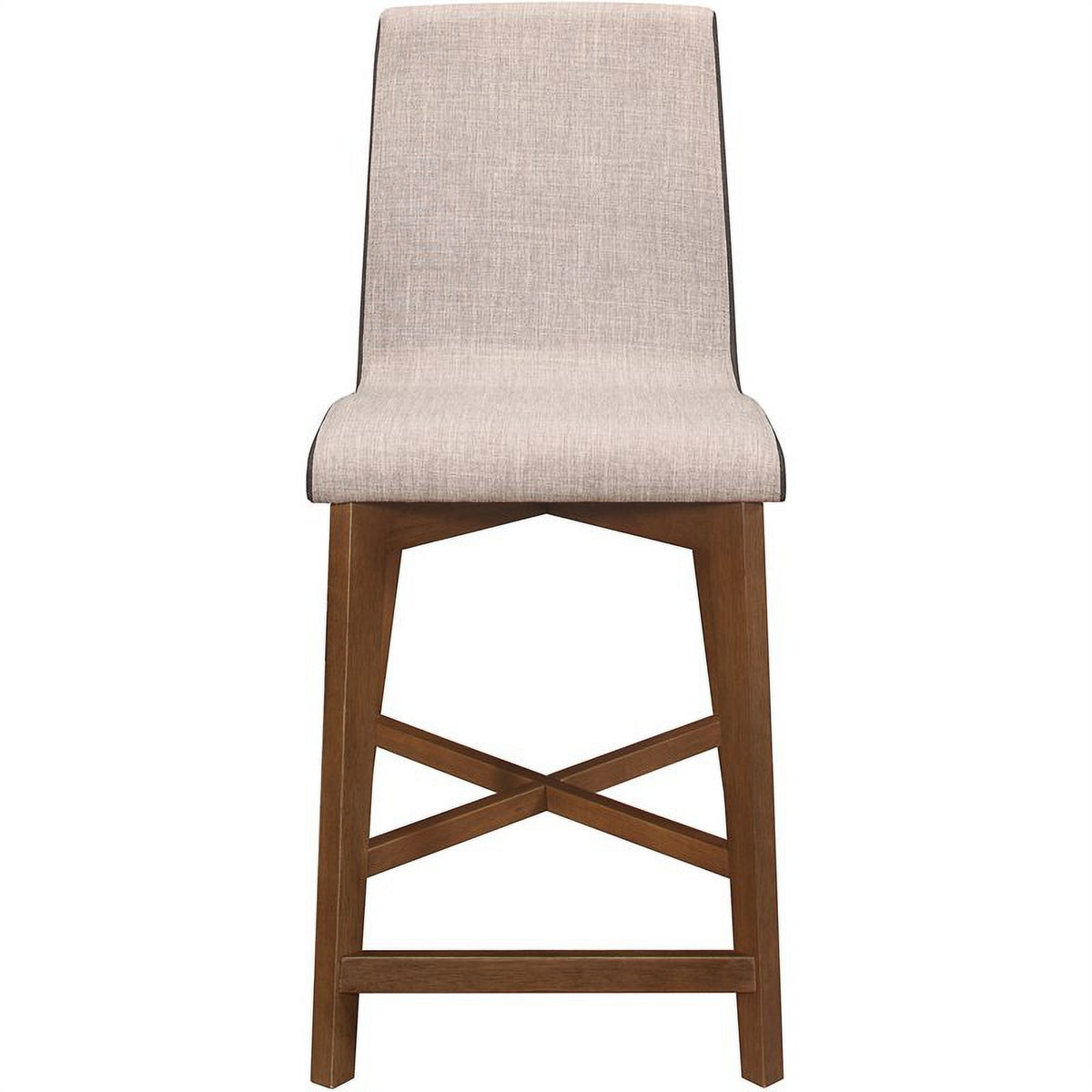 Upholstered Counter Height Stool in Gray-Walnut P5307
