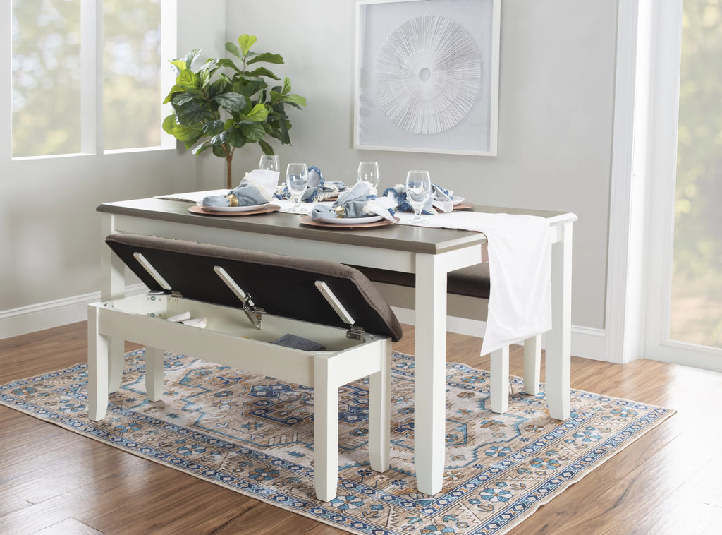 Farmhouse Storage Dining Bench V1159