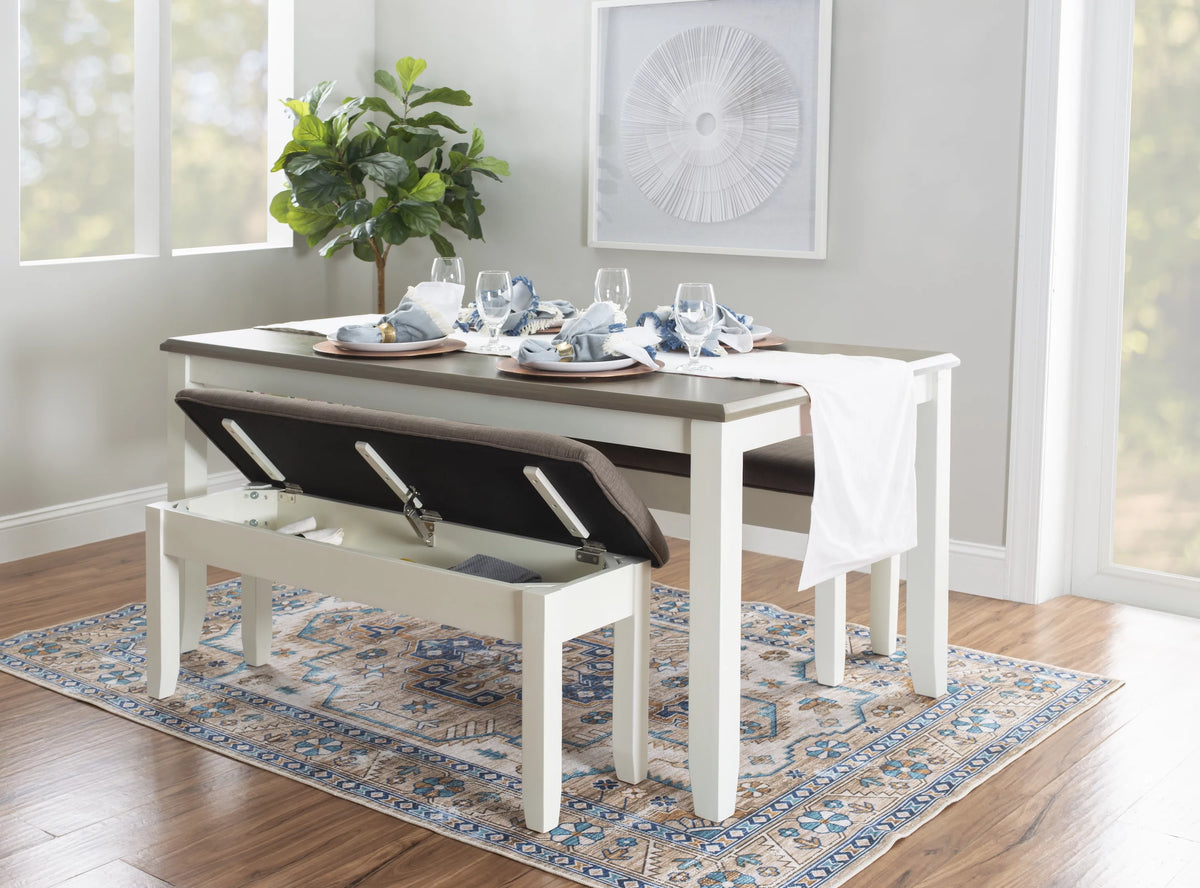 Farmhouse Storage Dining Bench V1159