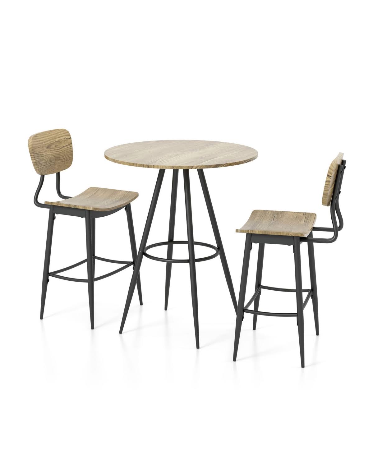 3-Piece Counter Dining Set Gray T5105