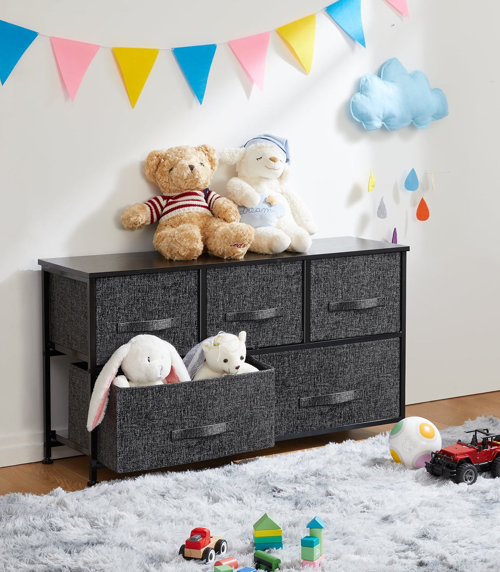 Fabric 5 Drawer Dresser Storage Tower K344133