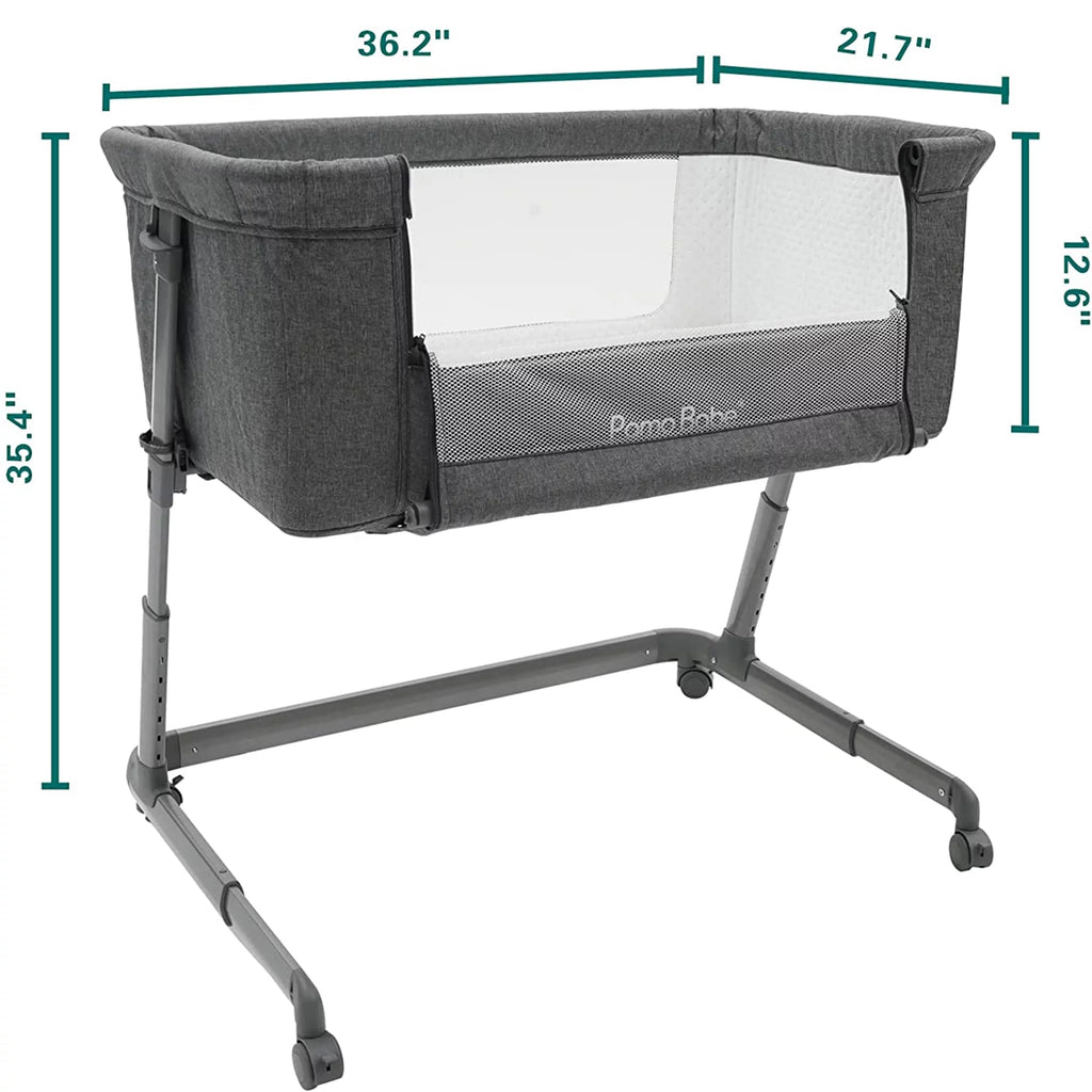 Grey Bassinet with Wheels and Folding Frame H93844
