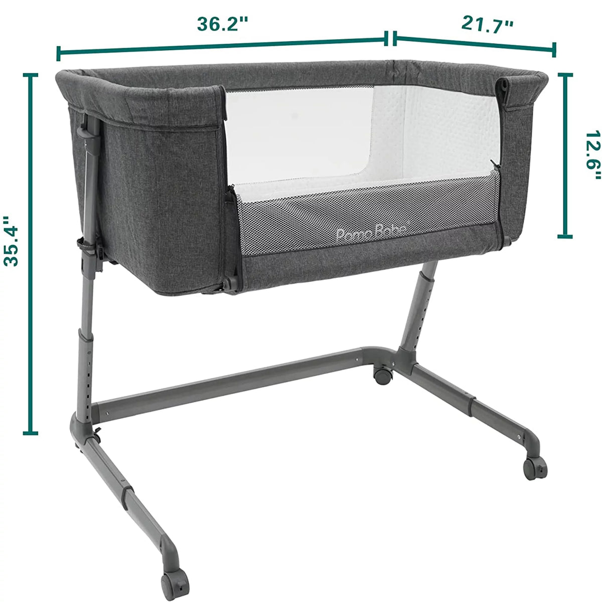 Grey Bassinet with Wheels and Folding Frame H93844