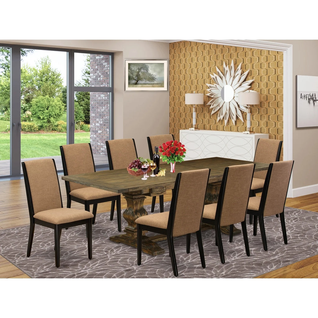 9 Pc Dining Room Table Set with Chairs A344