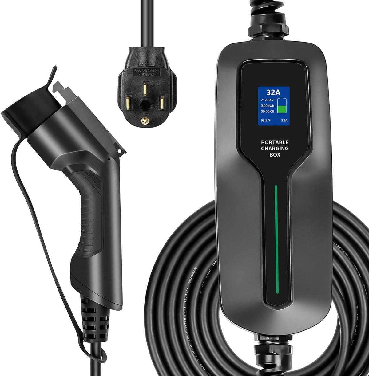 Level 2 EV Charger 110V-240V 16A J1772 NEMA 6-20 25FT with Adapter X1691