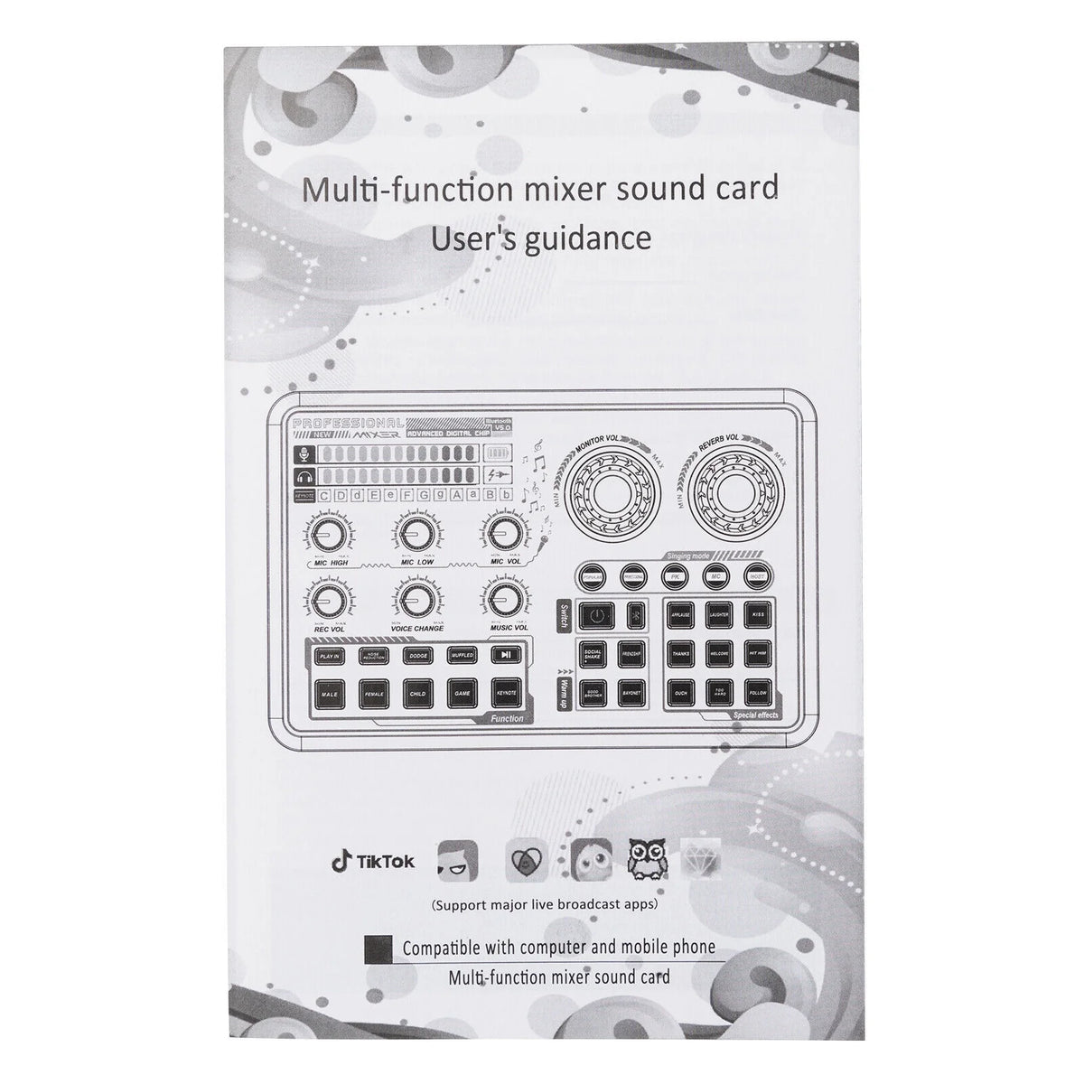 Audio Mixer with Voice Changer and LED Lights D72004