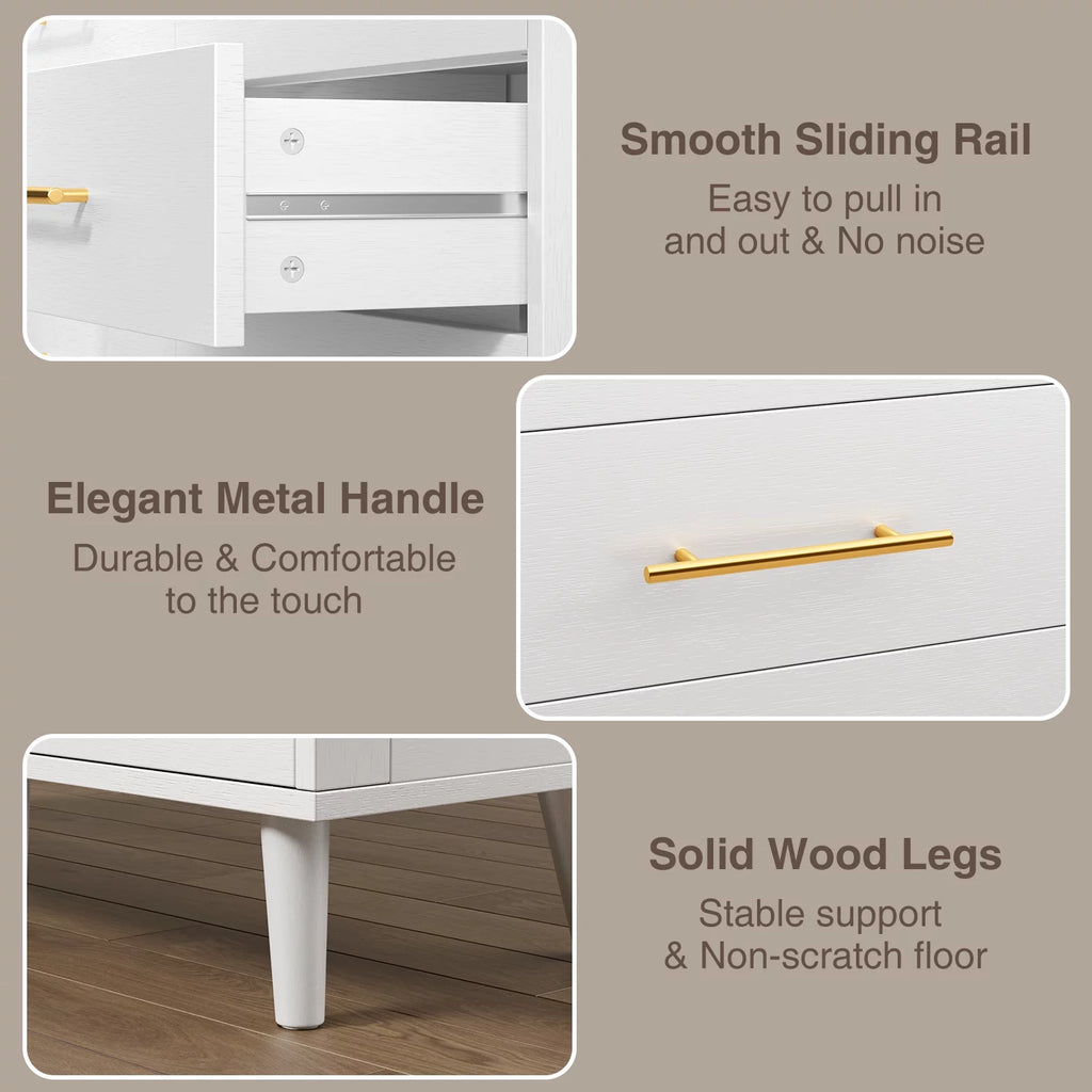 White 6 Drawer Dresser M29136