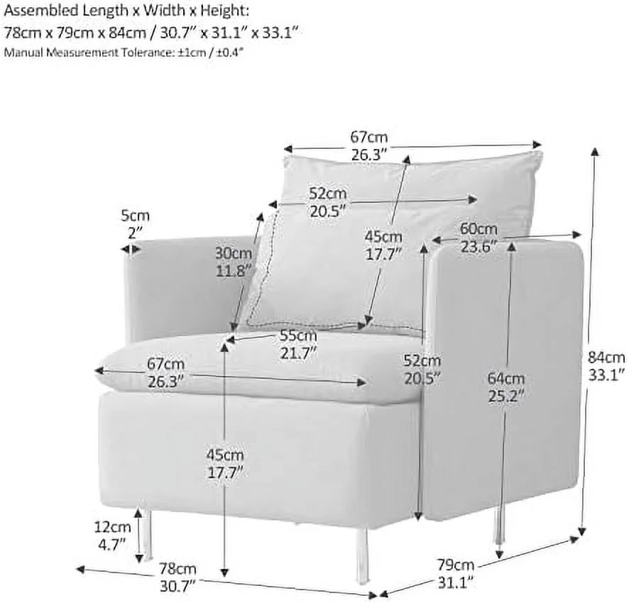 Yellow Linen Fabric Accent Armchair with Pillow I740296