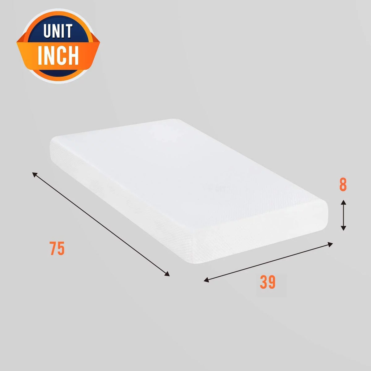 8 inch Twin Size Memory Foam Gel Mattress U597