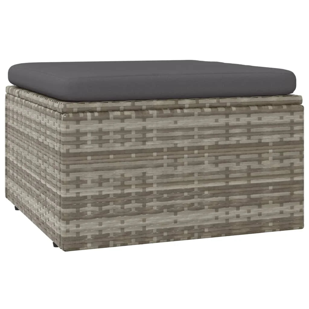 8 Piece Patio Set with Cushions Gray Poly Rattan U794821