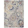 Grey/Red Bohemian Floral Area Rug 5'3"x7'2" R504