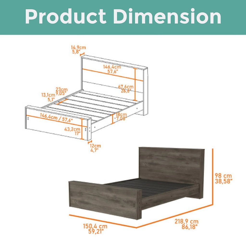 Dark Brown Full Bed Frame K879168