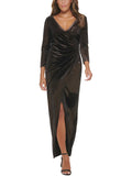 Metallic Maxi Evening Dress U7383