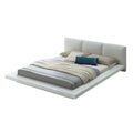 Solid Wood King Panel Bed in White D338768