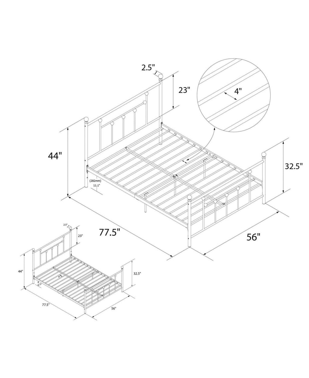 Bronze Full Metal Bed K244