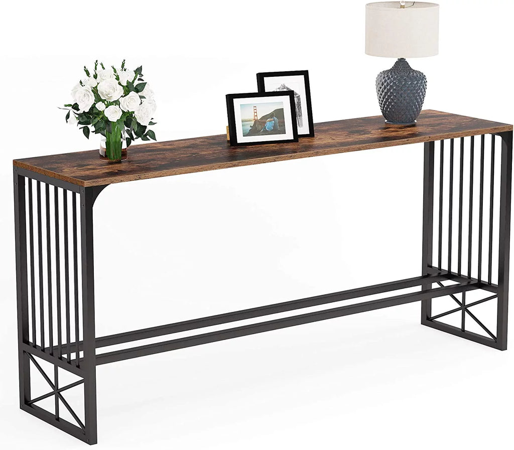 70.9 inch Sofa Console Table Rustic Brown R250