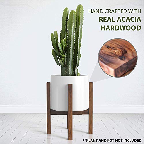 Mid Century Solid Wood Acacia Plant Stand D45680