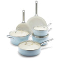 Light Blue Ceramic Non-Stick 10-Piece Cookware Set C3603