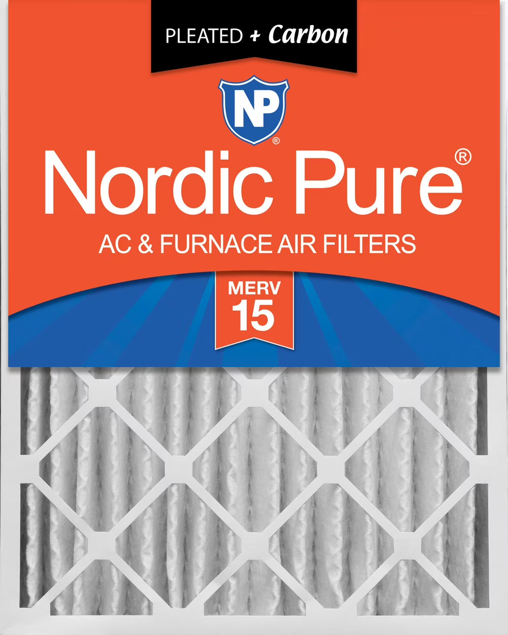 20x20x4 Pleated Air Filters MERV 15 Carbon 1 Pack L6258