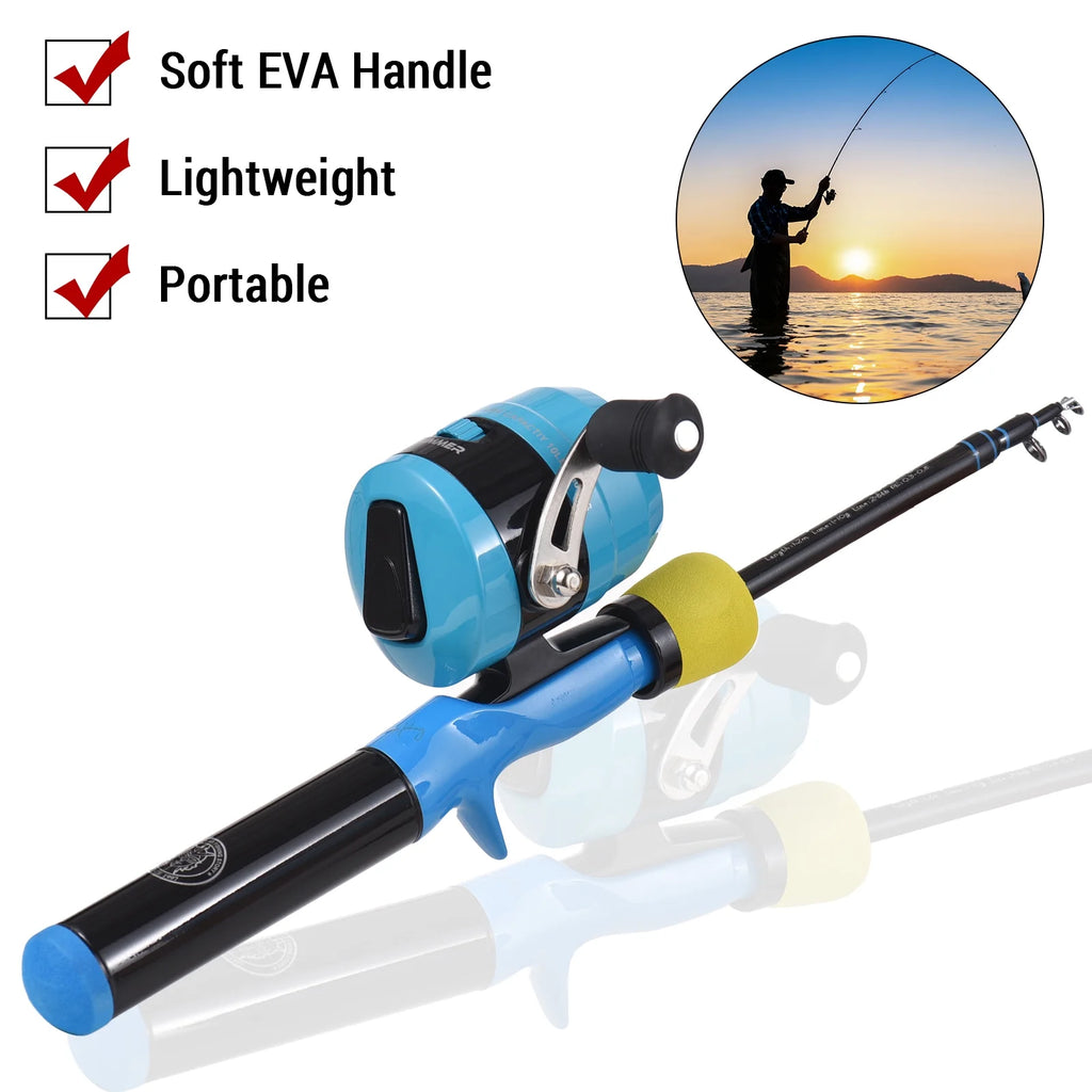 Spinning Rod Telescopic Rod 1.2m/1.5m Spincast Reel Rod Set J111
