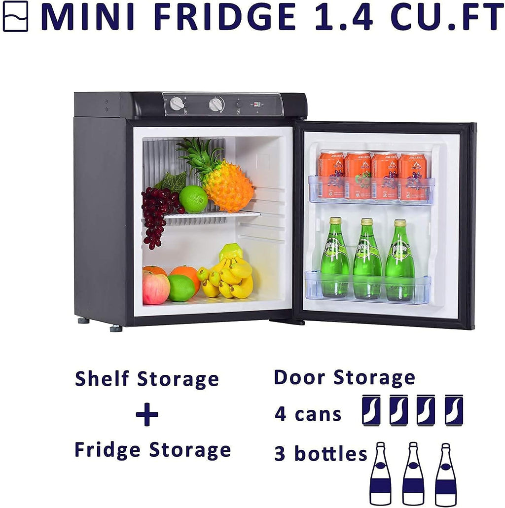 Black Propane Refrigerator 3 Way 1.4 Cu.Ft N3225