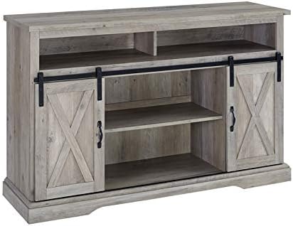 Rustic Oak Wood TV Stand Storage Cabinet B319