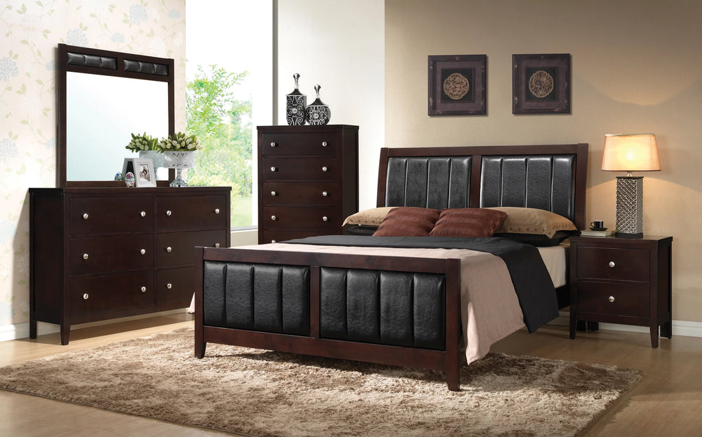 Cappuccino Bedroom Set with Upholstered Headboard B7436