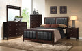 Cappuccino Bedroom Set with Upholstered Headboard B7436