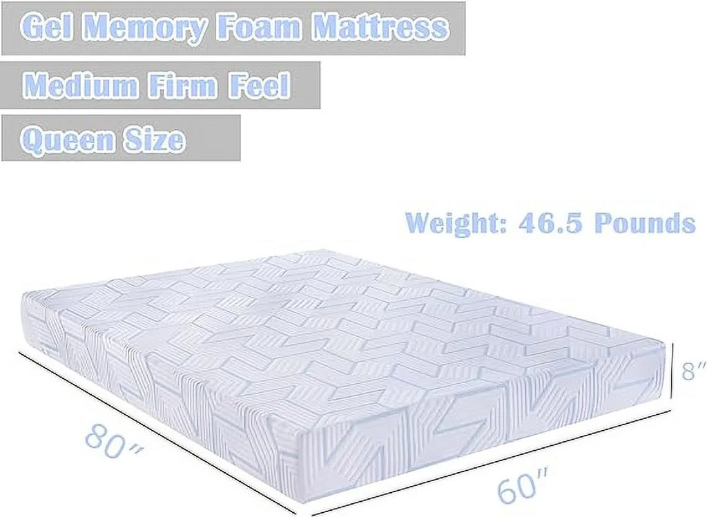 8-Inch Medium-Firm Memory Foam Queen Mattress Q6749