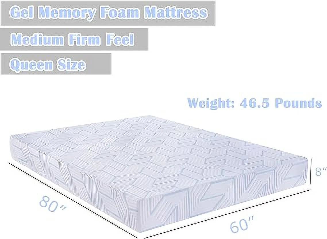 8-Inch Medium-Firm Memory Foam Queen Mattress Q6749