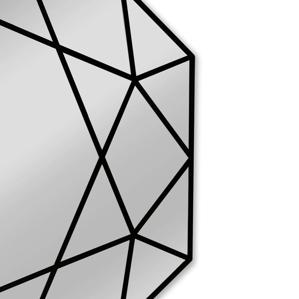 Black Octagon Framed Wall Mirror V32997