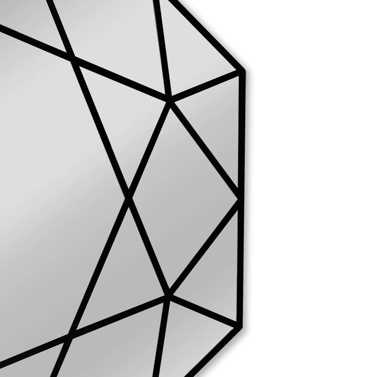 Black Octagon Framed Wall Mirror V32997